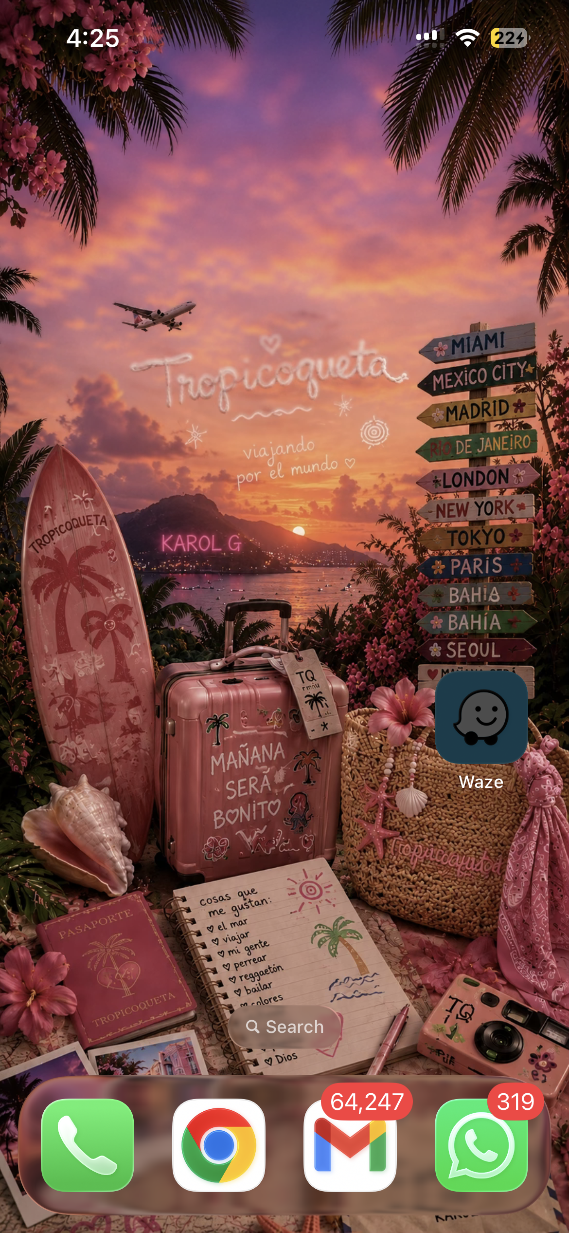 Tropicoqueta Wallpaper | Karol G Inspired Lock Screen | Summer Latina Vibes | iPhone & Android Wallpaper - Image 2