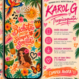 Bichota pero Siempre Sencilla 🌴 | Wallpaper Tropical Inspirado en Karol G – Tropicoqueta